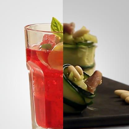 Red Stringer e cannelloni di zucchine, il rosso e il verde per un aperitivo italiano dal sapore vivace